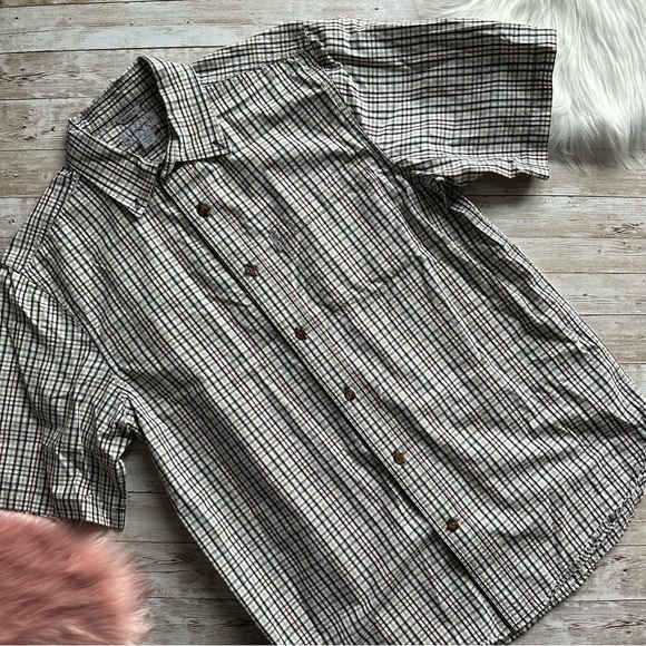 Carhartt Essential Plaid Button Down Short-Sleeve Shirt | Men’s Medium EUC - Picture 1 of 11